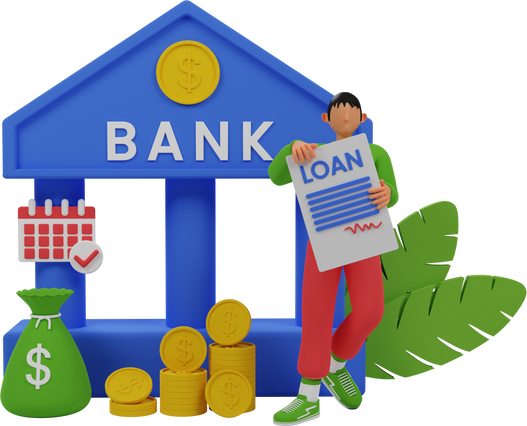 bank loan concept. 3d illustration